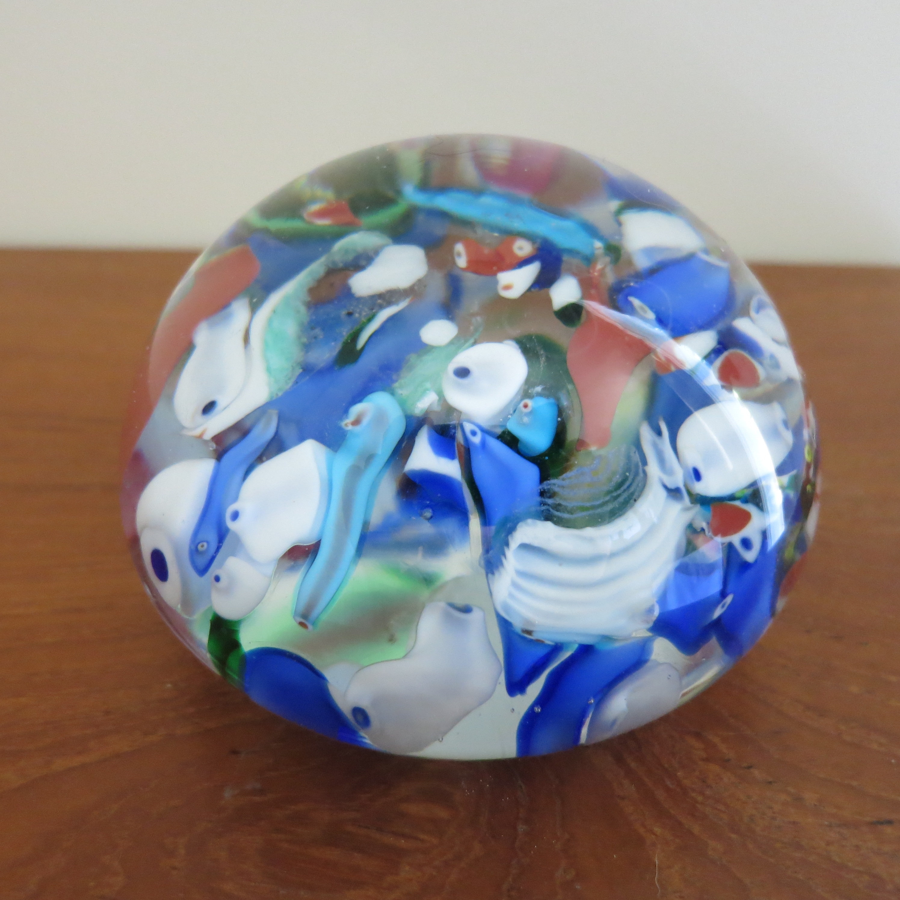 Vintage Murano Hand Blown Glass Italian Murano Glass Millefiori Paperweight