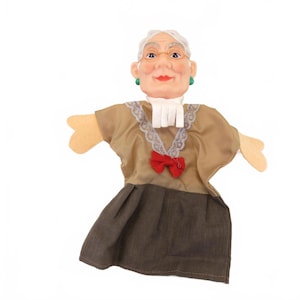 Vintage Mr. Rogers&#39; Neighborhood Old Woman Hand Puppet Rubber Head