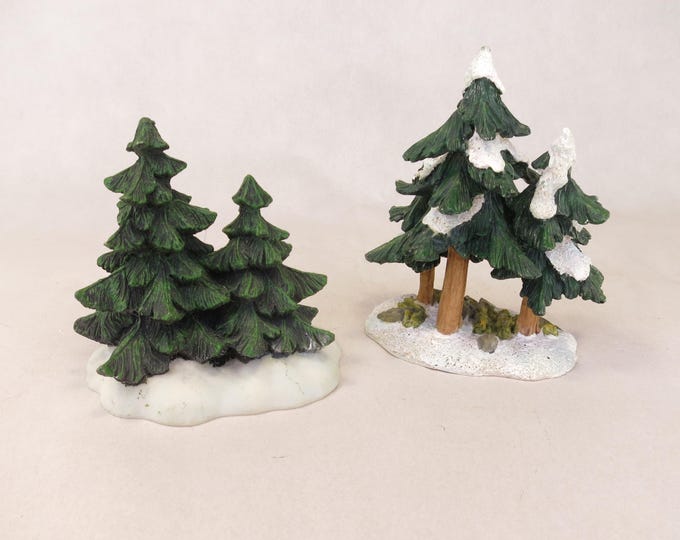 4" Pines with Snow Christmas Dickens Village, Village Accessories Collection