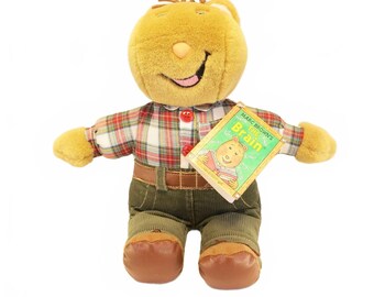 Vintage Eden Arthur The Brain PBS Kids 13" Stuffed Plush Doll Marc Brown NWT