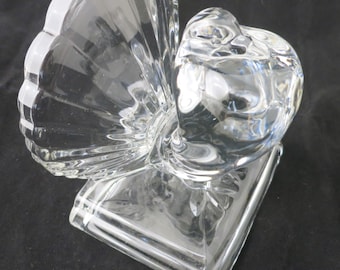 Vintage Paden City Pouter Pigeon on Square Base Clear Glass 1940's