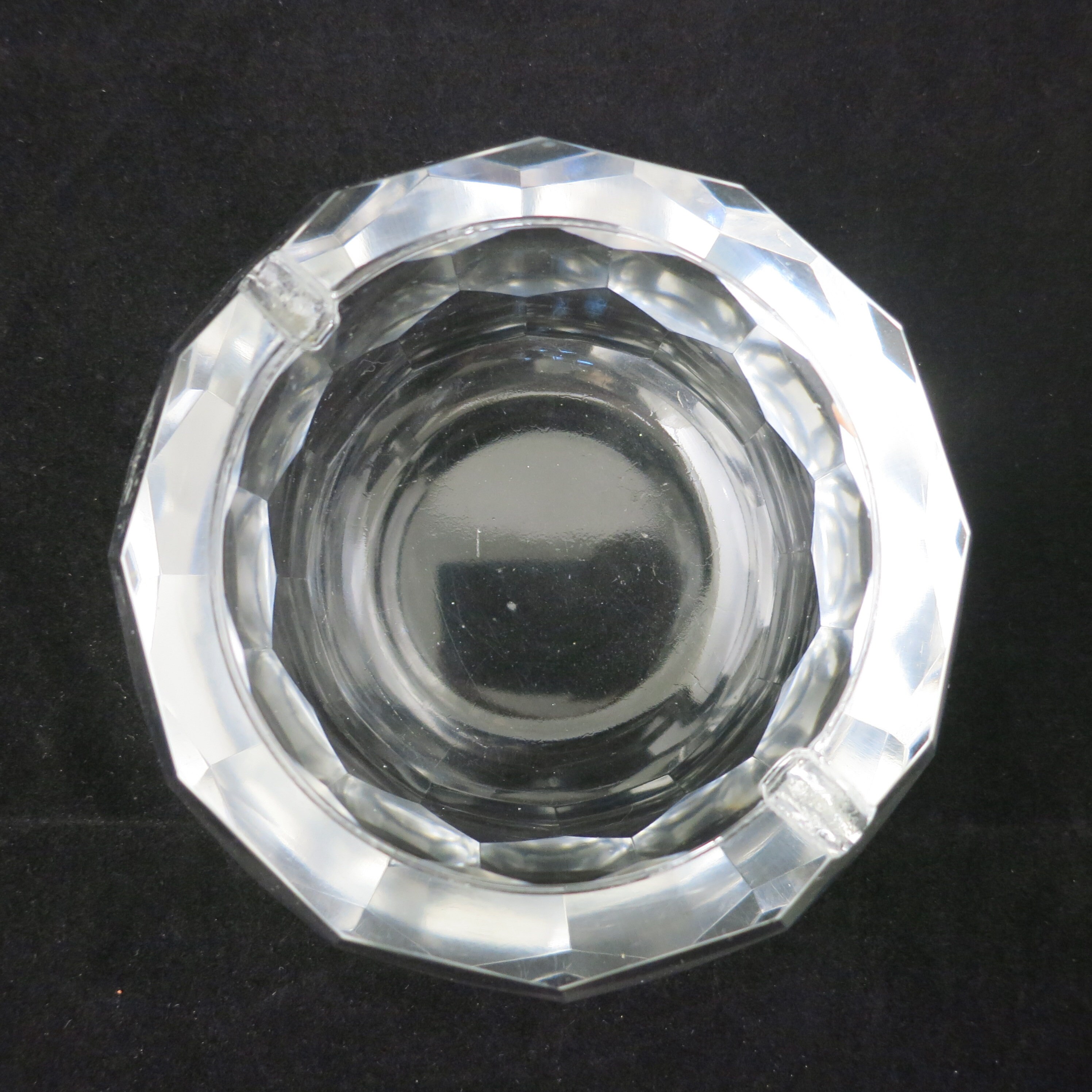 Cut Crystal Ashtray Round Vintage