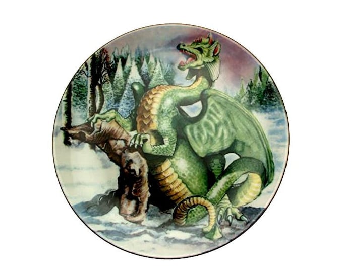 Holland Studio Craft Crown Staffordshire Dragon Enchantica Spring Gorgoyle LE Plate