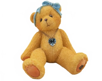 Vintage 1992 Cherished Teddies Age 4 Birthday Figurine, Happy