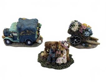Boyds Bears Posy Pusher, Stewart & Martha y Bloom'n Idiots Delivery #19516-1