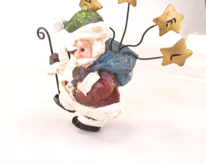 Vintage Whimsical Ornament by CostCo Stars Noel Santa with Staff