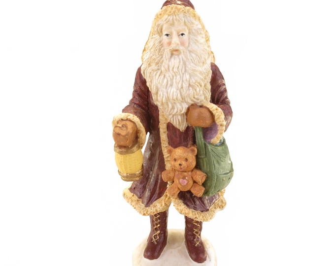 Vintage Old World Santa Claus Hand Painted 5.5" Retro Christmas Decor Santa