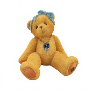 Vintage 1996 December Cherished Teddies Birthday Bear Figurine Miniature Hillman