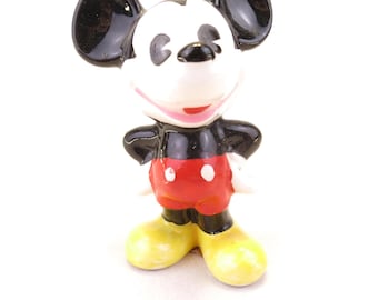 Classic Vintage Walt Disney Porcelain Mickey Mouse 2.75" Figurine Disneyland Tag