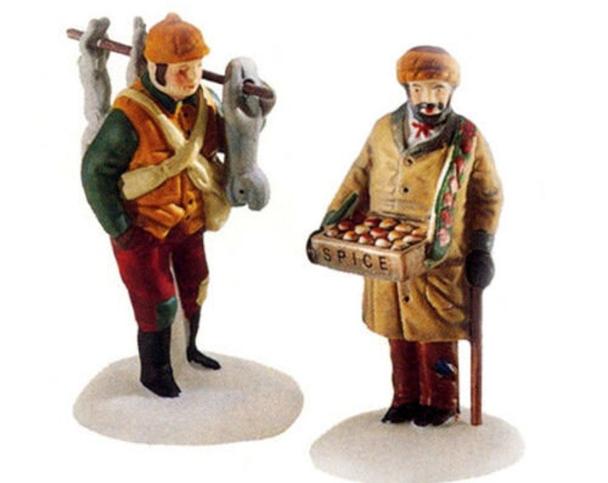 Department 56 Set of 2 Village Street Peddlers 58041 Christmas Dickens Village, Heritage Village Collection