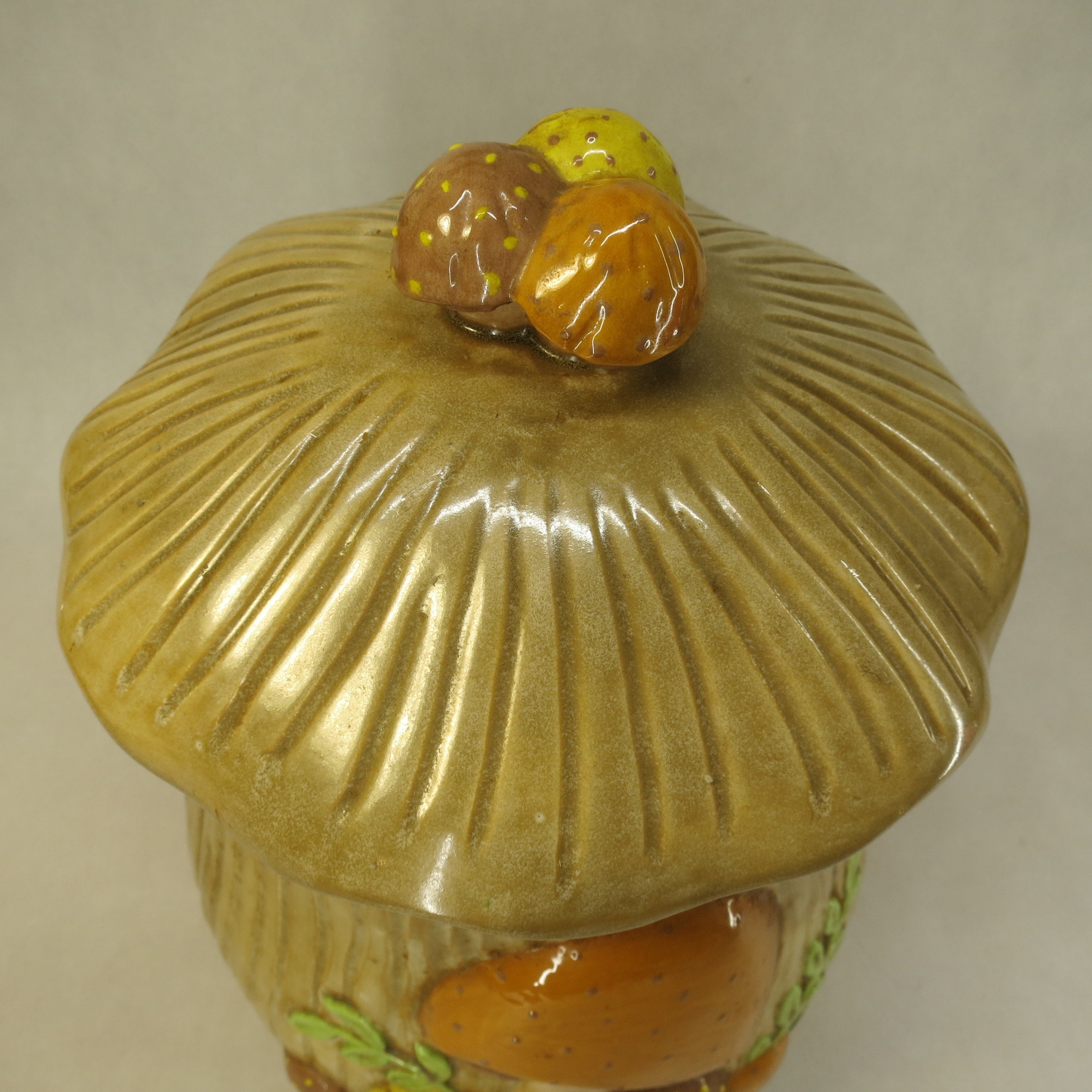 Ceramic Retro 1970's Arnel Mushroom Cookie Jar Vintage Kitchen Decor