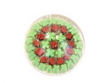 Pisapapeles vintage de cristal de Murano soplado a mano, trébol de Murano italiano Millefiori