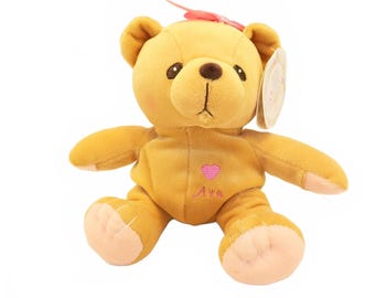 Enesco Cherished Teddies Bear Ava Heart of Gold Plush Priscilla Hillman 8"