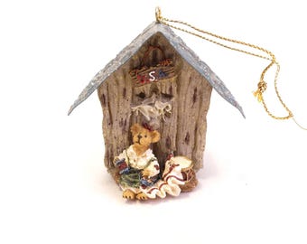 Boyds Bears The Boydsenbeary Patch Betsey Mini Birdhouse Christmas Ornament NIB