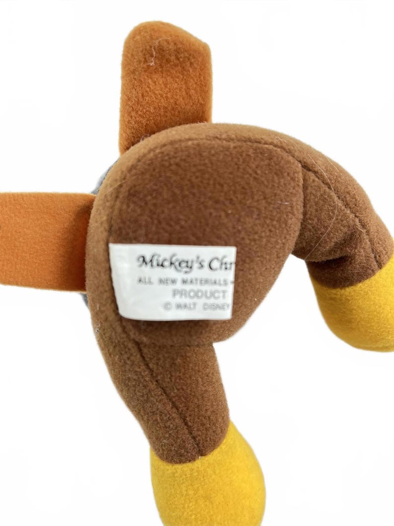 Vintage Disney Mickeys Christmas Carol Stuffed Plush 7" Tiny Tim Mickey Mouse image 4