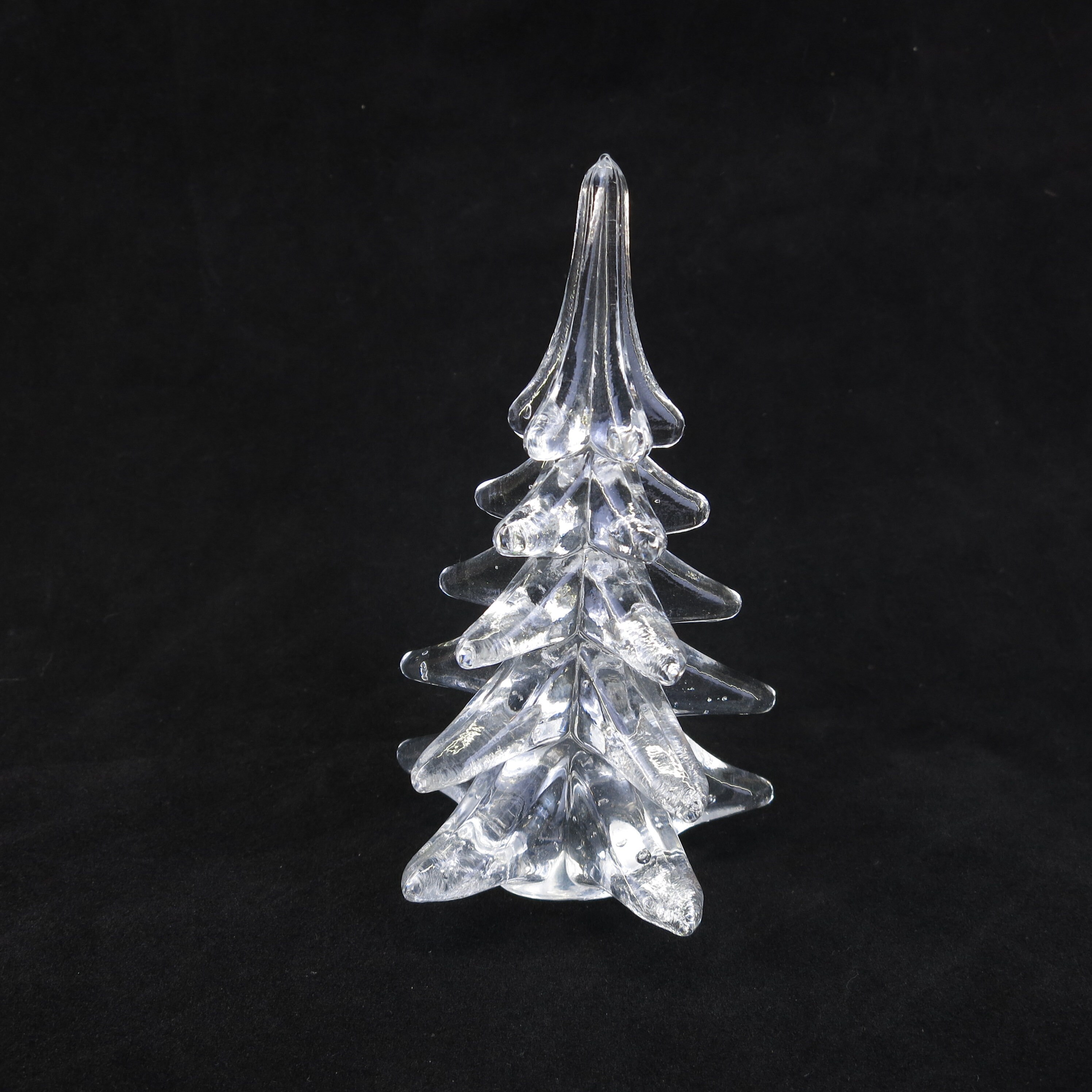 Lead Crystal Christmas Tree with Green Speckles. Hand Crafted Glass Pi –  Anything Discovered