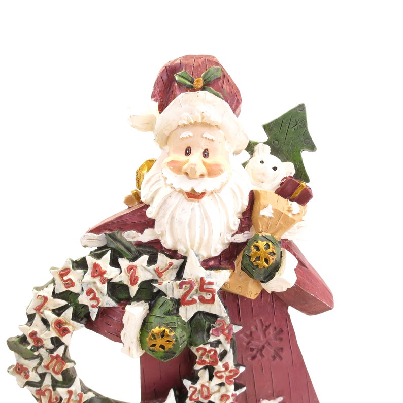 Vintage Resin Folk Art Santa Claus Statue With Toy Bag 8 Christmas Decor