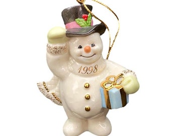 Vintage 1998 Frosty the Snowman Porcelain Annual Ornament by Lenox