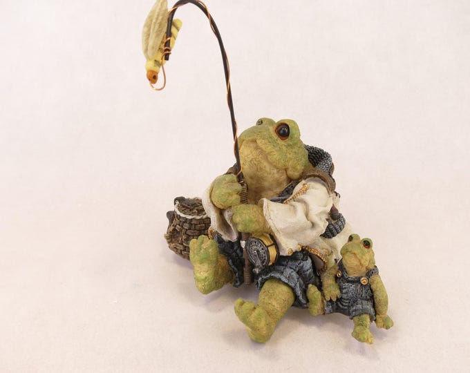 Boyds Bears and Friends Frogmorton & Tad fly 1E Limited Ed. Fishing Frogs