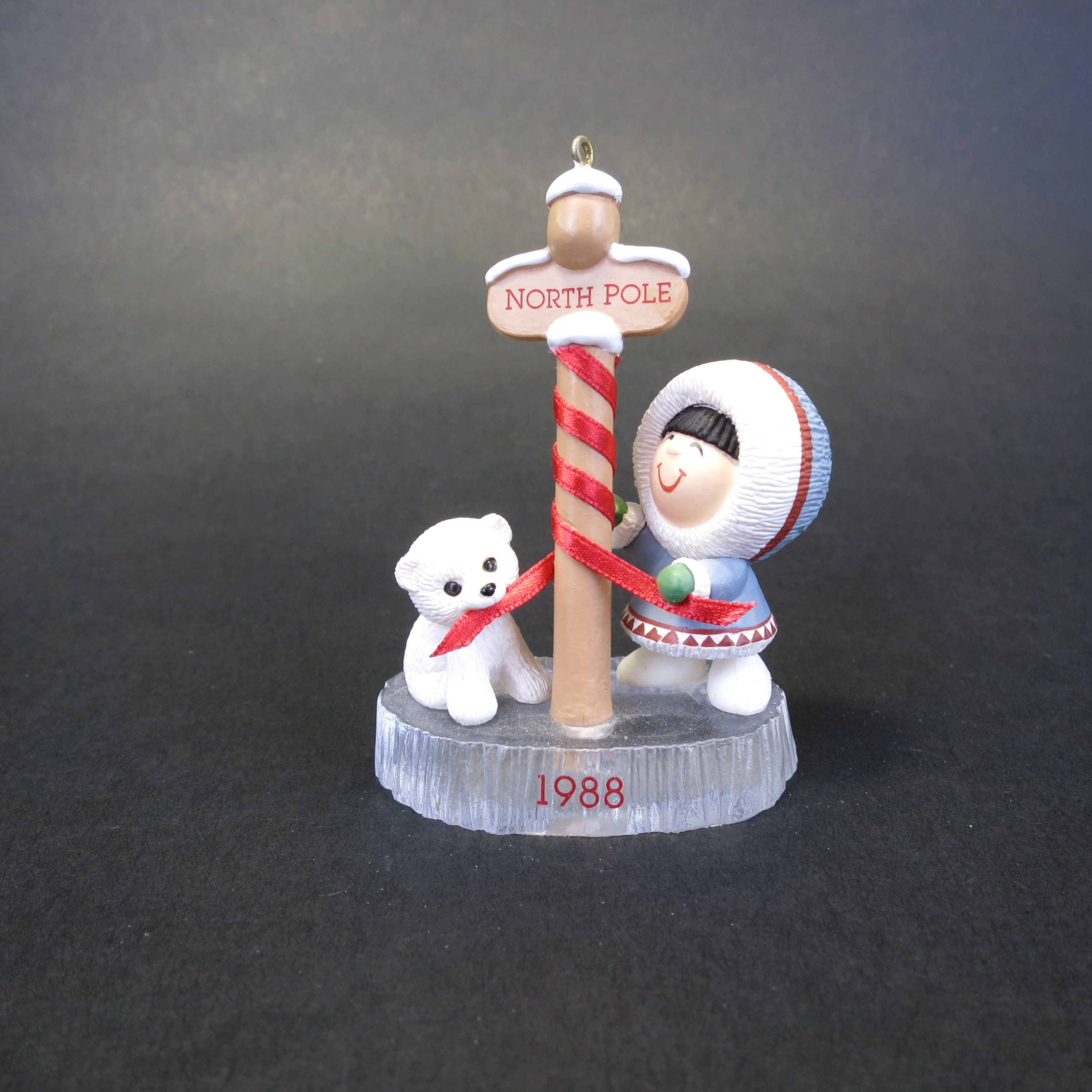 1988 Hallmark Ornament Frosty Friends Eskimo with North Pole 9th in