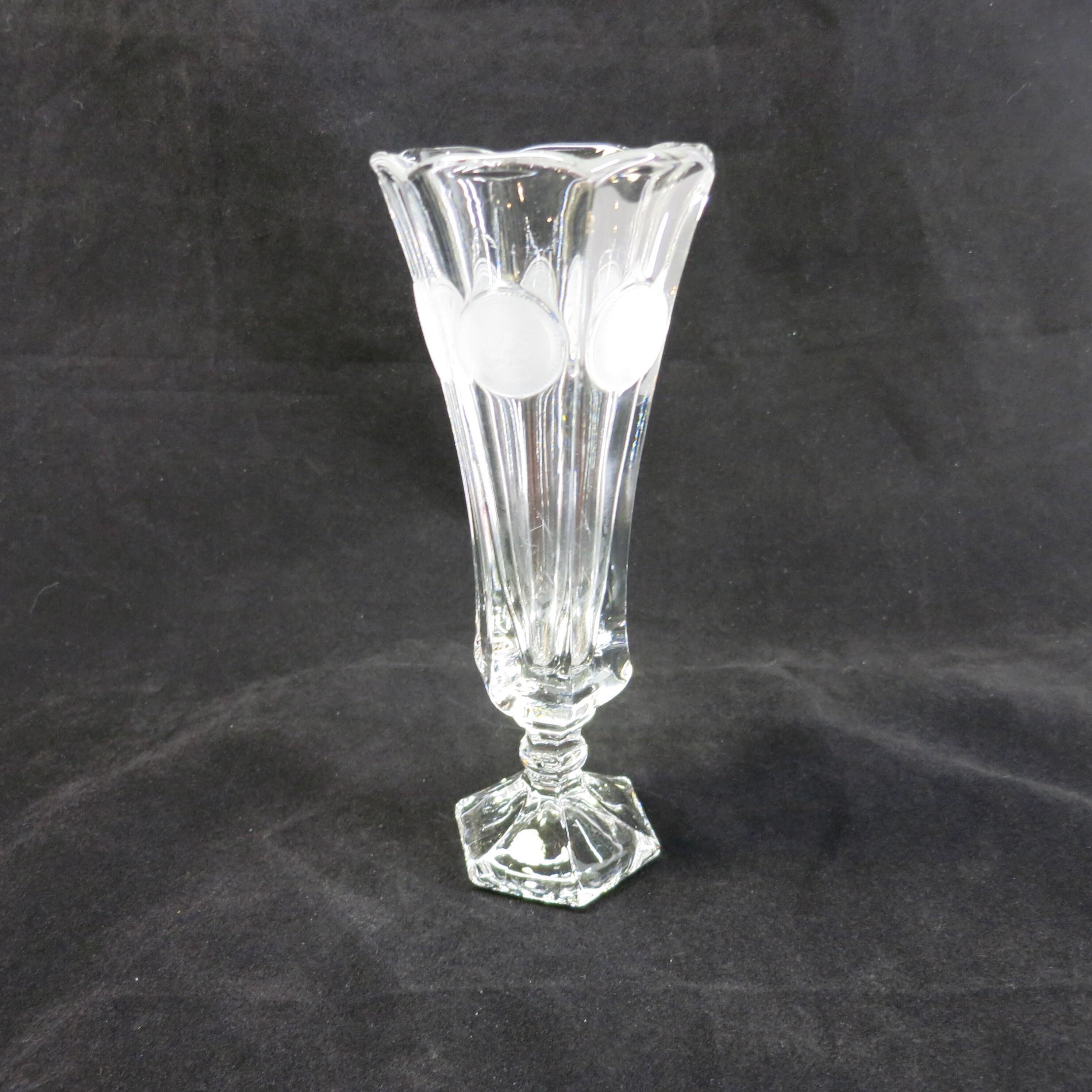 Fostoria Coin Glass Clear 8 Heavy Bud Vase 1980's Design