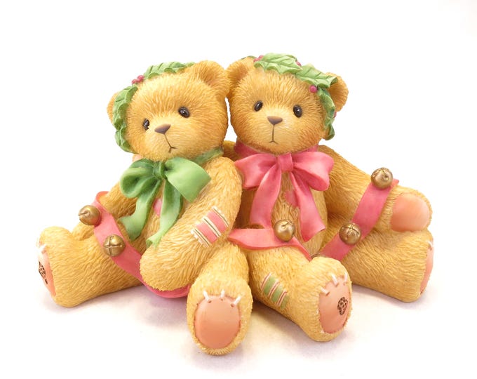 Cherished Teddies Bonnie And Harold Ring In The Holidays 466301 Vintage 1998 No Box