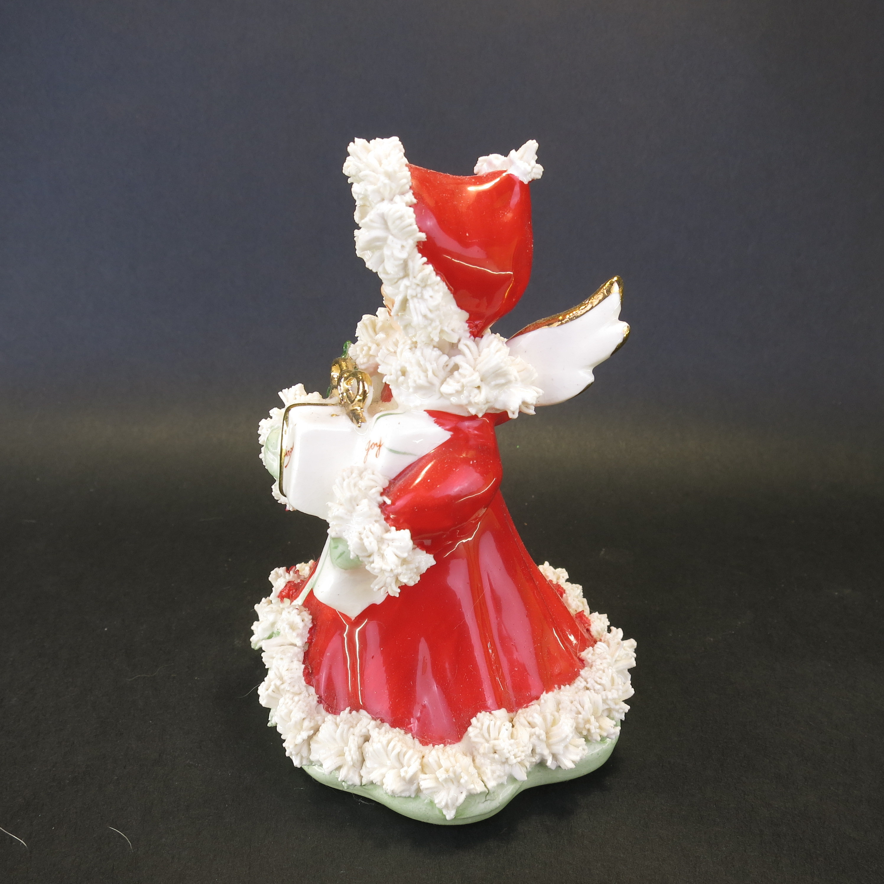 Xmas Spaghetti Angel Vintage NAPCO Ceramic Japan Angel Figurine