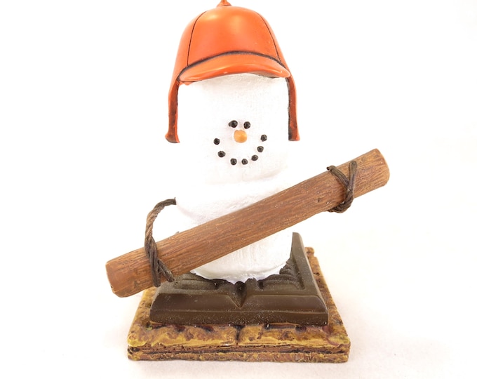 Vintage Hunter Orange Hat Cinnamon Stick Midwest Smores Ornament