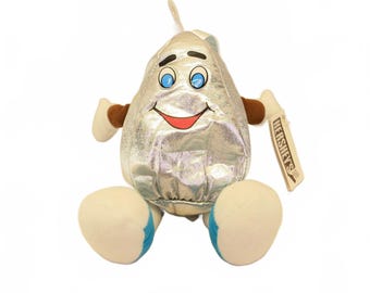 Vintage 6” Silver Hershey’s Kiss Plush Small Chocolate Stuffed Park Souvenir