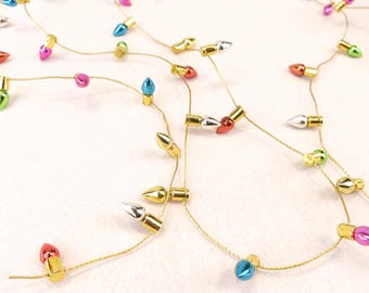 Decorative Light Strand Bulb Gold Thread Garland 12-24" Christmas Village Non Electric