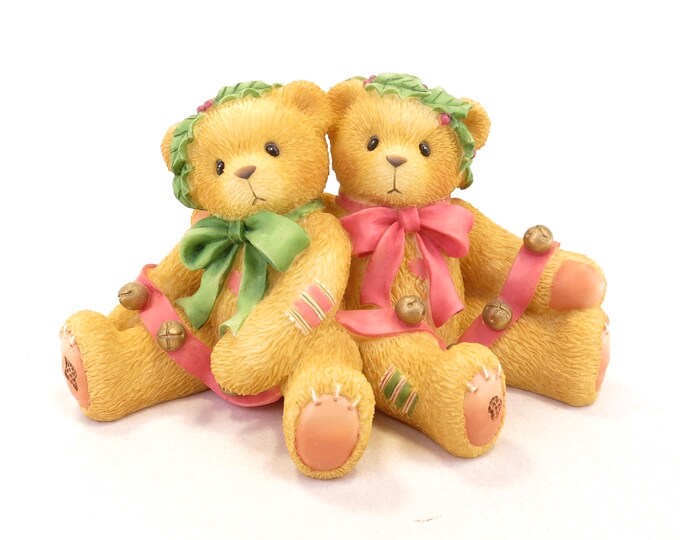 Cherished Teddies Bonnie And Harold Ring In The Holidays 466301 Vintage 1998