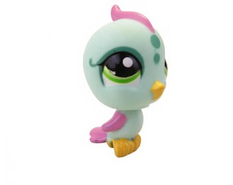 Hasbro Littlest Pet Shop 1703 Blue Parakeet with Green Eyes LPS Pet Collectible
