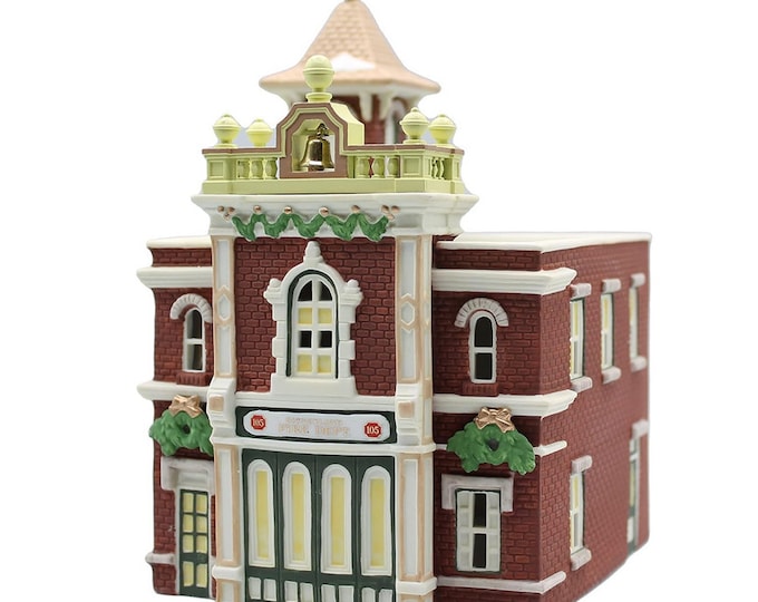 Department 56 Disney Parks Village Disneyland Fire Department 105 Christmas Dickens Village, Heritage Collection