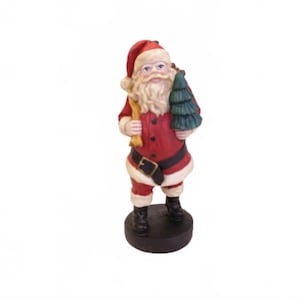 Heavy Vintage Classic Santa Claus Hand Painted 9.25&quot; Retro Christmas Decor Santa