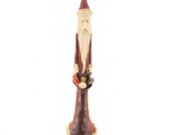 Vintage Skinny Pencil Santa Claus Statue with Bag of Toys 4.75" Christmas Decor