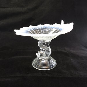Northwood Glass Blue Opalescence Dolphin Compote Northwood Glass Blue Opalescence Dolphin Compote