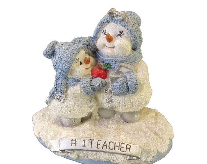 Vintage 2000 Encore Snow Buddies #1 Teacher with Student Figurine Snowman
