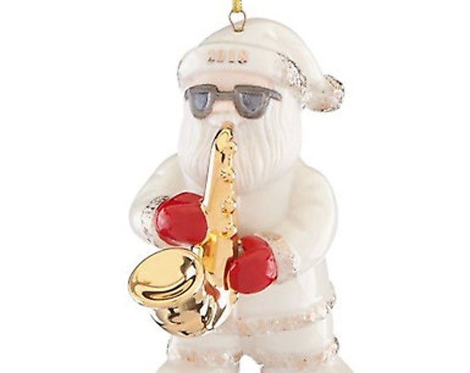 Sax Solo Santa Porcelain 3.7" Annual Santa Ornament by Lenox