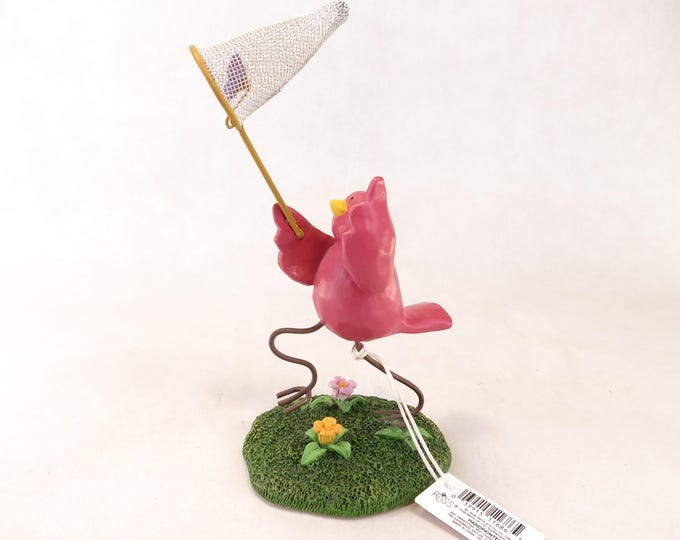 Vintage Russ Berrie Come Tweet With Me Catching Butterflies Figurine 11686