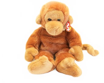 Vintage Bongo Beanie Buddy Plush Monkey Toy NWT