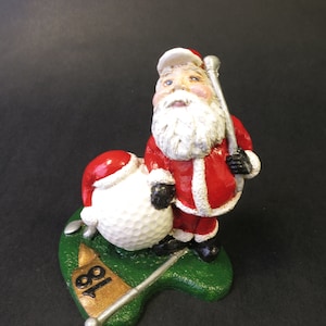 Golf Santa Figurine - Etsy