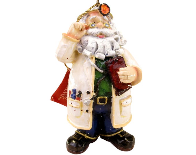 4.25" Possible Dreams Doctor Santa Figure Holding Clipboard Vintage Christmas