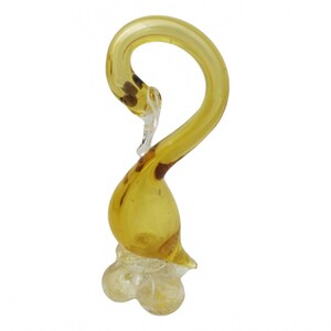 Aventurine Gold Amber Murano Duck Blown Glass Alfredo Barbini