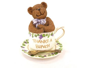 Taza de té "Gracie Teabearie" de Boyd's Bears Teabearies, número 24319, edición vintage de 2003.