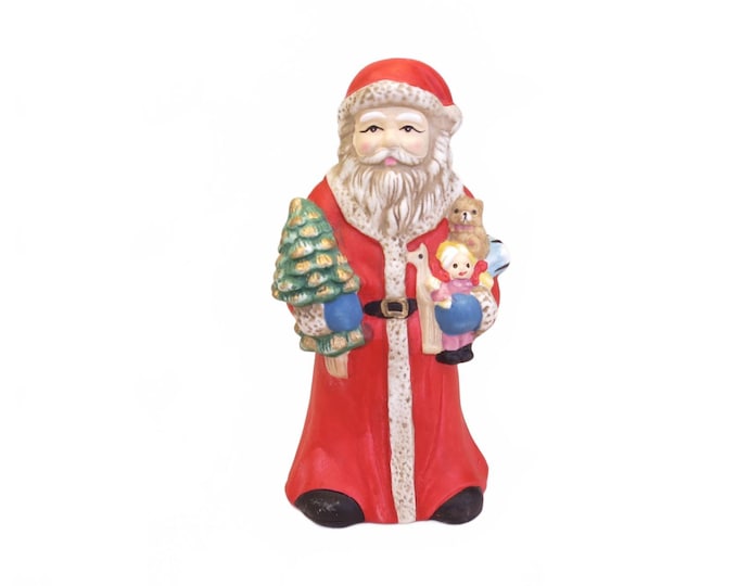 Vintage Santa Claus Hand Painted Ceramic 6.75" Retro Christmas Decor