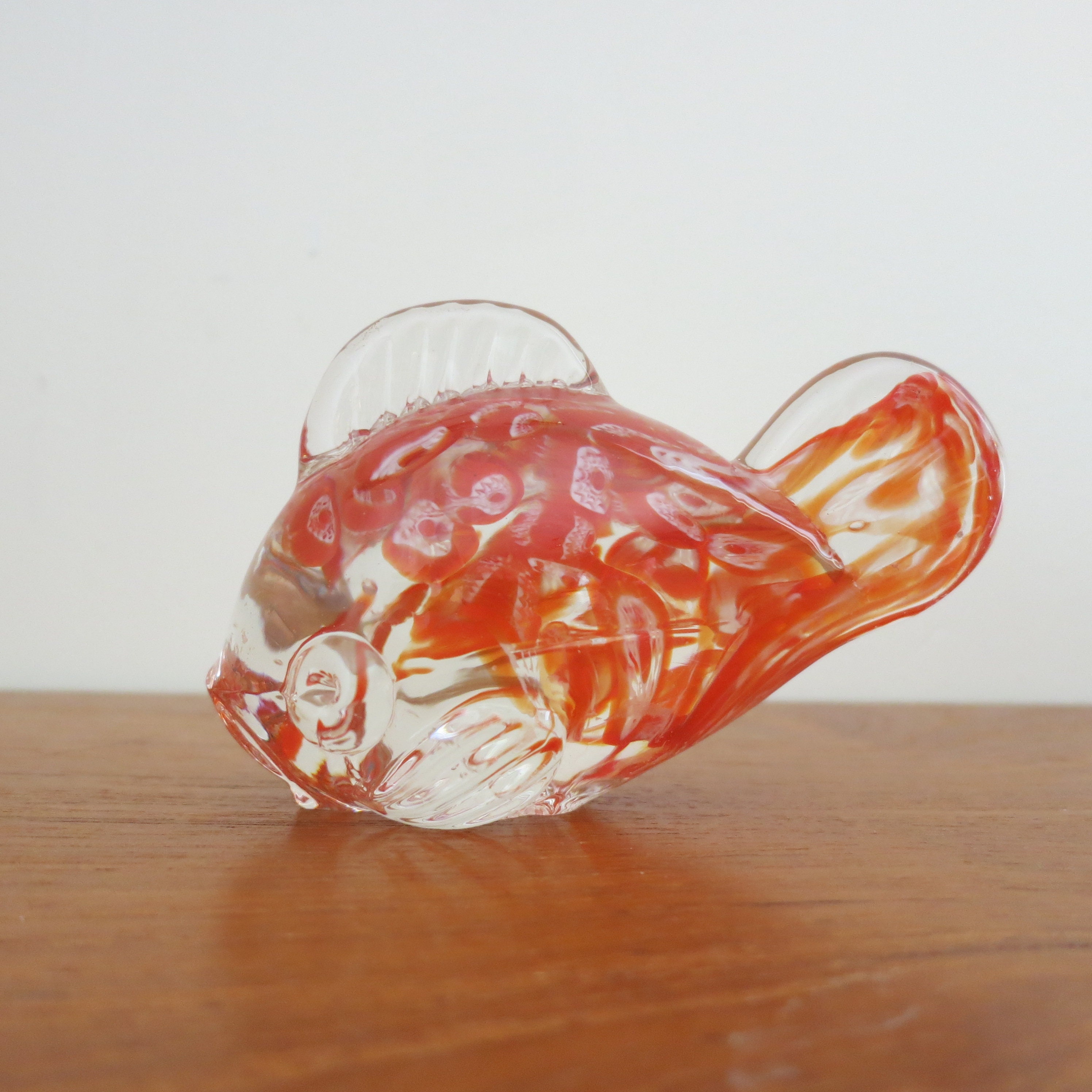 Vintage Murano Hand Blown Glass Italian Murano Glass Millefiori Fish