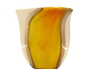 Hand Blown Danube Glass Vase by Krasnoyarsk Poland 13" Tall