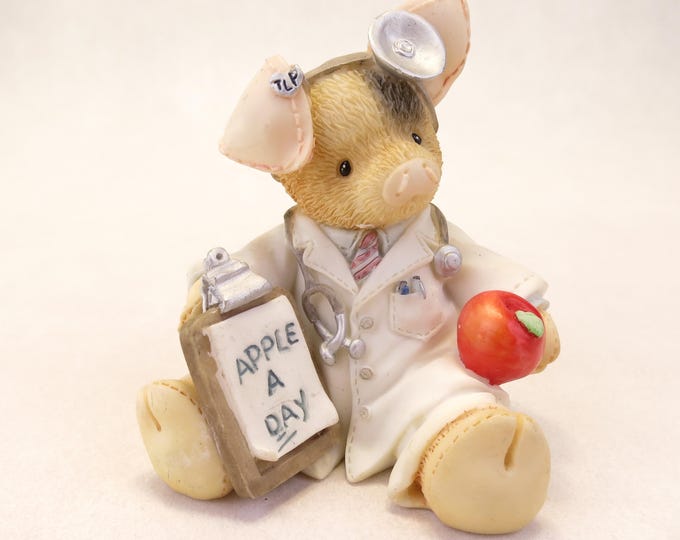 Enesco This Little Piggy An Apple a Day Keeps the Doctor Away! Doctor Vintage 1995