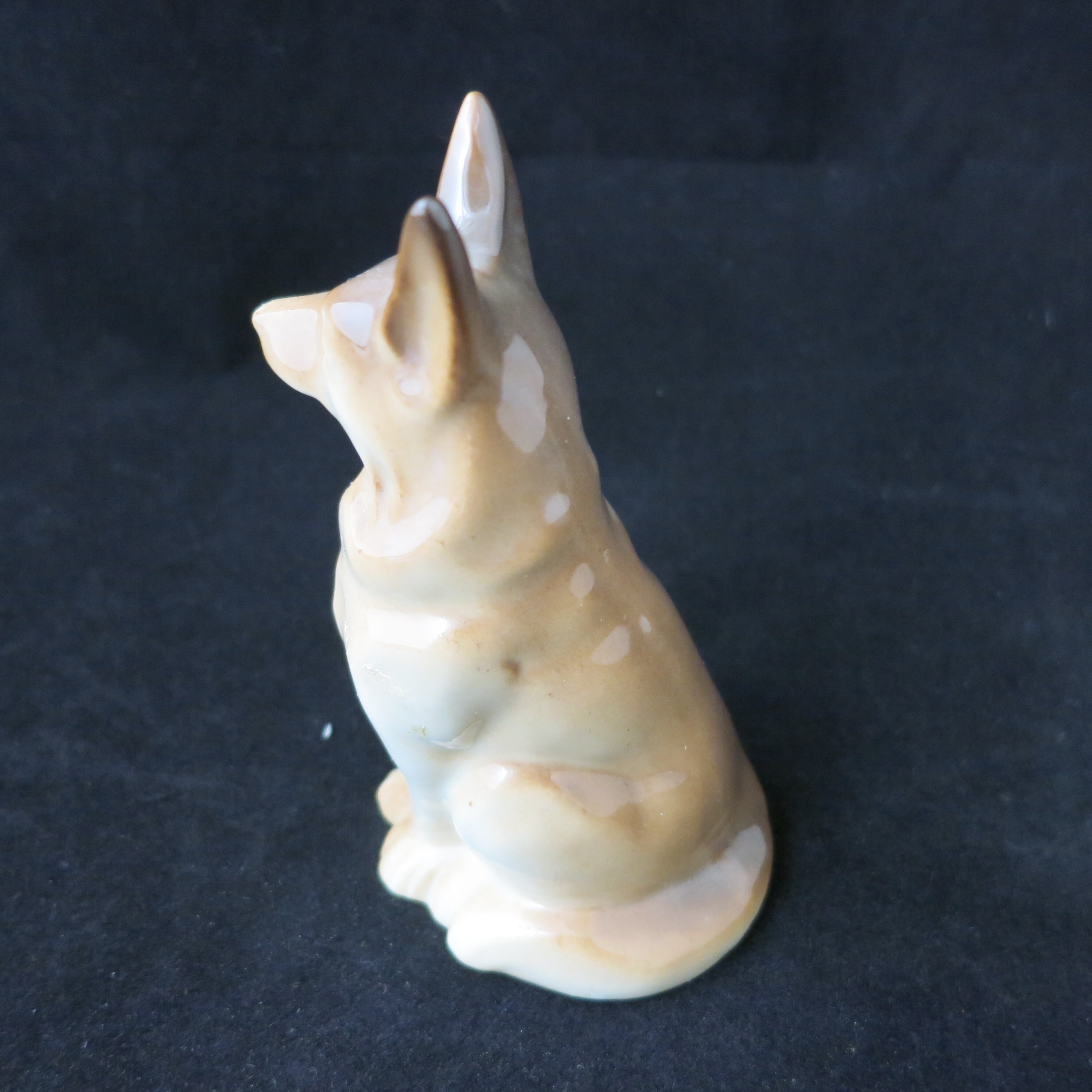 Vintage Sitting German Shepherd Figurine Kitschy Ceramic Japan