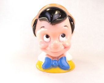 Vintage Disney Play Pal Pinocchio Coin Piggy Bank 10" Tall